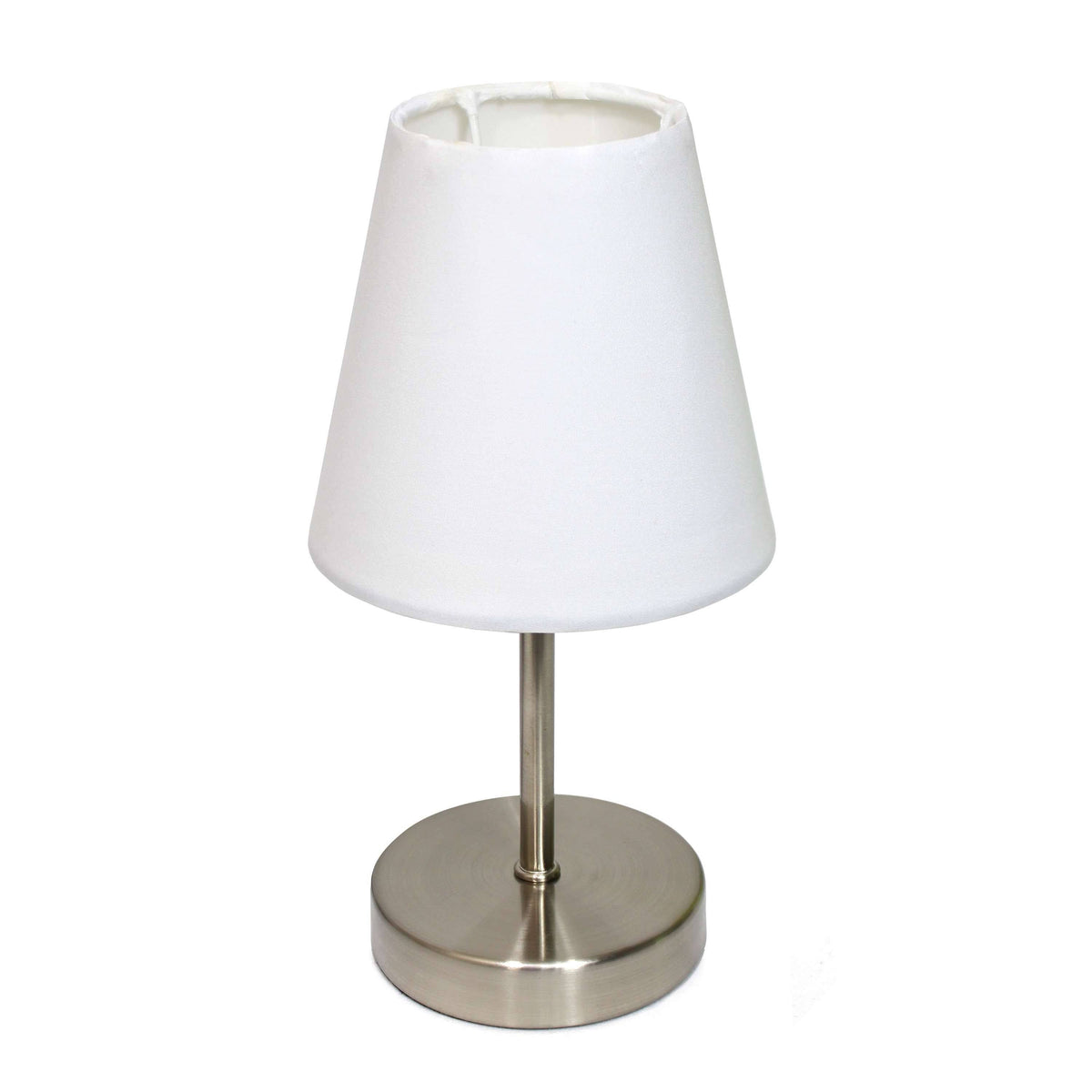 Simple Designs LT2013-WHT Nickel Table Lamp - White Shade